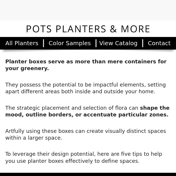 How Do Pros Use Planter Boxes to Craft Perfect Spaces?