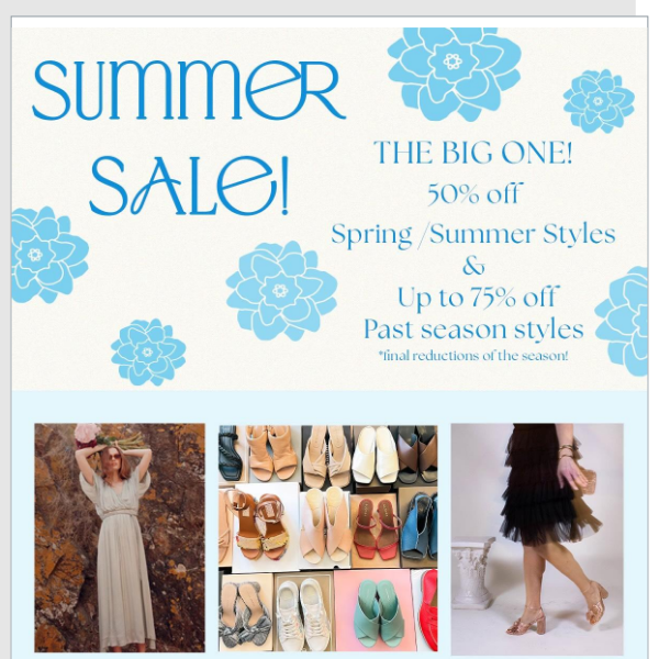 ANNUAL SUMMER SALE | 50% - 75% OFF | STARTS NOW!