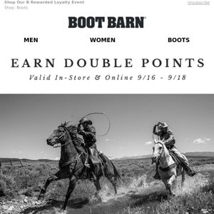 Earn Double Points This Weekend Only