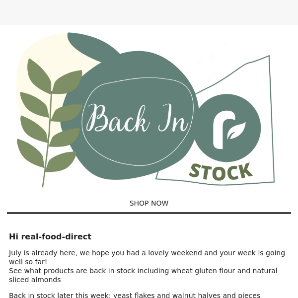 Real Food Direct ... BACK IN STOCK