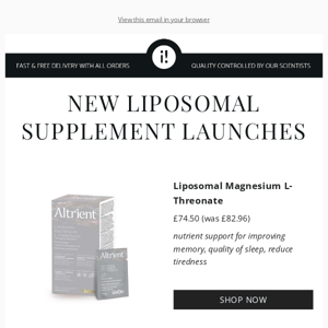 New Liposomal Supplement Launches from Altrient ✨