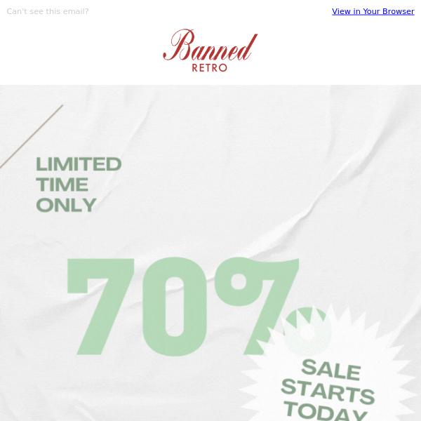 Shop Now & Enjoy up to 70% OFF at Banned Retro!