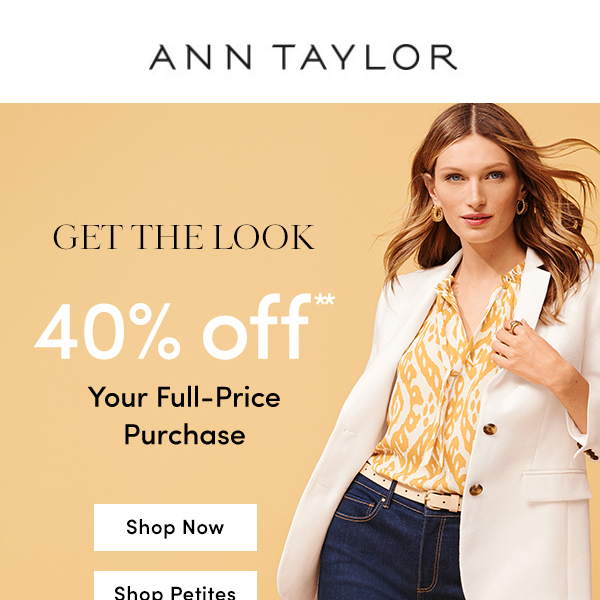 Starting Now: Your Full-Price Purchase Is 40% Off