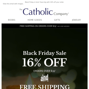 16% Off! Black Friday Shopping Starts Now...Ready, Set, Go!