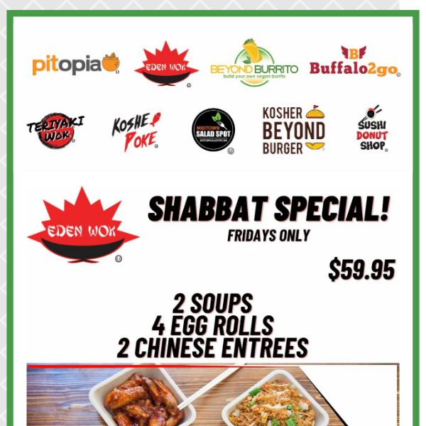 Shabbat Specials at Kosher In Midtown 43 E 34st