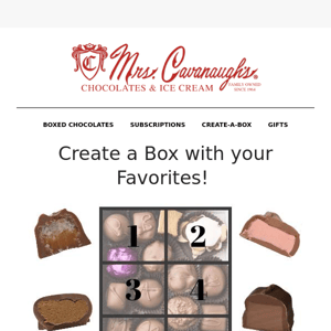 Customized Chocolate Boxes! Create a Box with all your Favorites!