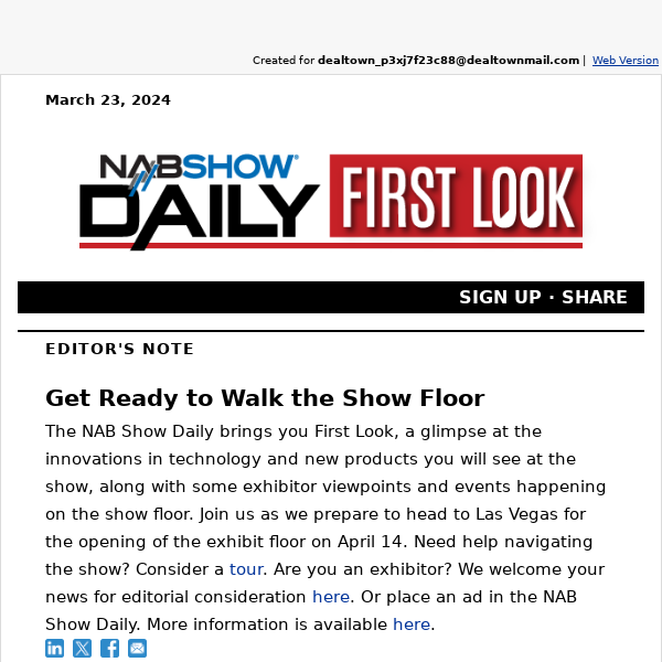 NAB Show Daily First Look - March 23, 2024