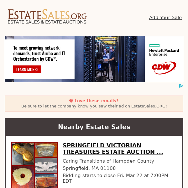 Your daily estate sales on EstateSales.org