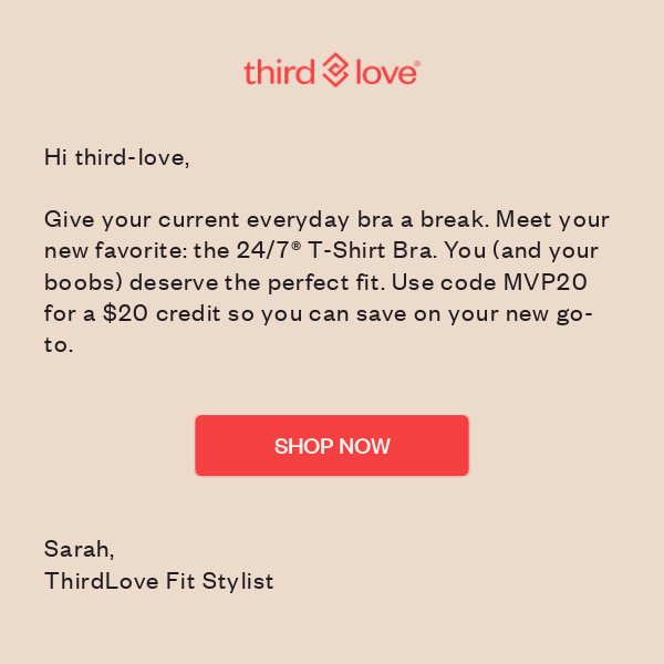 Hey Third Love, Here's $20 Off - Third Love