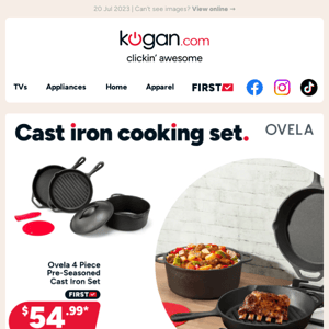 Save $195 on Ovela 4 piece cast iron cooking set - Cooking essentials to unlock your chef potential