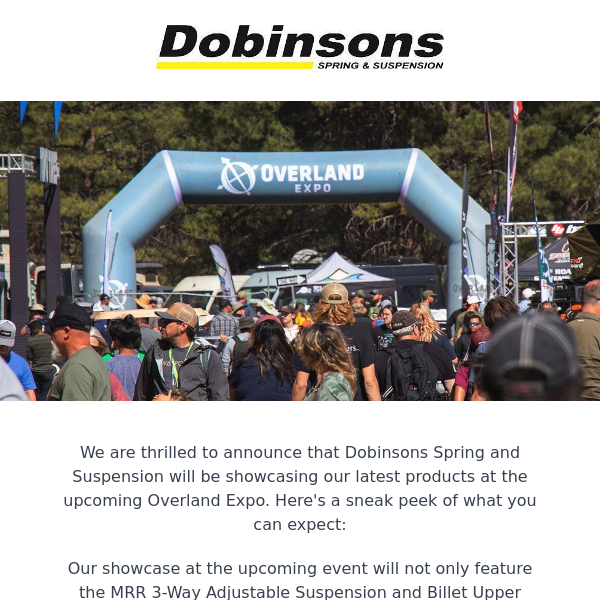 Dobinsons at Overland Expo West!