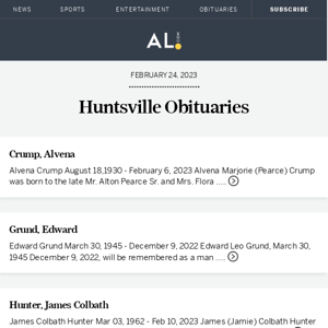 Huntsville obituaries for February 24, 2023