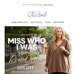 Chic Soul: Miss Who I Was Sweaters Back in Stock - Pre-Order Now!
