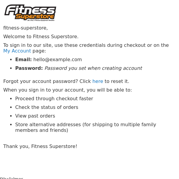 Welcome to Fitness Superstore