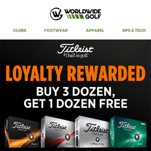 Special Titleist Offer: Buy 3 Dozen Golf Balls, Get 1 Dozen FREE