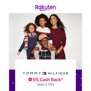 Tommy Hilfiger: 40% off site wide + 5% Cash Back