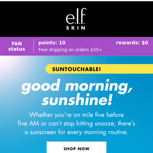 Rise & shine, it’s sunscreen time ☀️