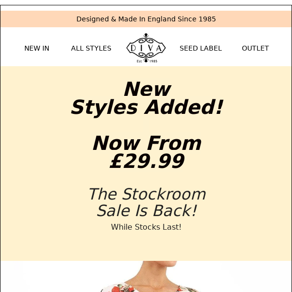 From £29.99 | DIVA Stockroom Sale Continues
