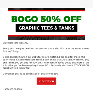 BOGO 50% Off! Hurry!