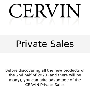 CERVIN private sales: 35% off the entire shop
