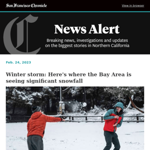 Winter storm: Here's where the Bay Area is seeing significant snowfall