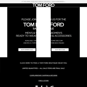 FINAL DAYS | TOM FORD SALE