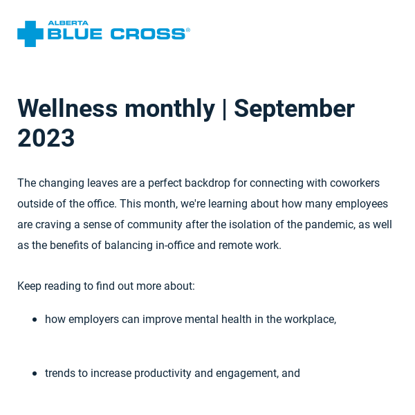 New insights and trends to support wellbeing this fall