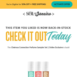 Back in stock! Cheirosa Connection Perfume Sampler Set | Online Exclusive is available again! 🔔