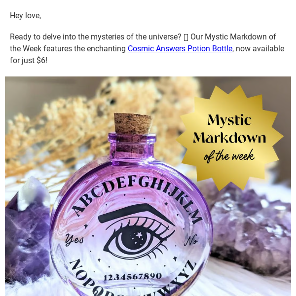 🔮 Unlock Cosmic Insights with the Cosmic Answers Potion Bottle for $6! 🌌