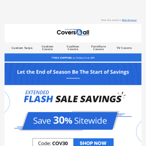 Experience Amazing Cover Service @ 30% Off