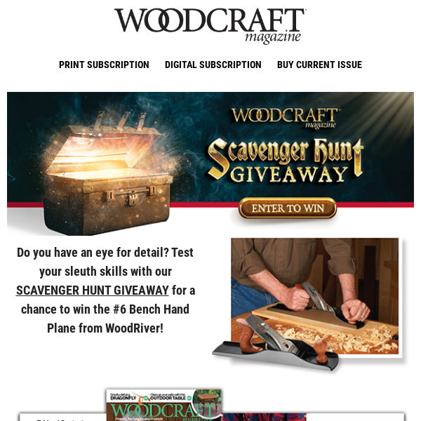 Woodcraft Magazine Scavenger Hunt Giveaway—Enter Today!