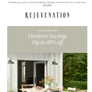 Don't miss up to 40% off all your favorite outdoor styles