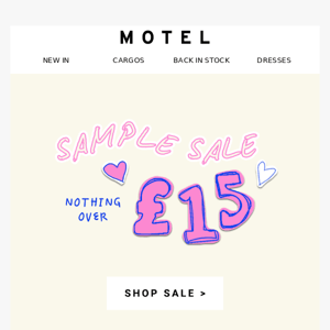 SAMPLE SALE ♡ nothing over £15
