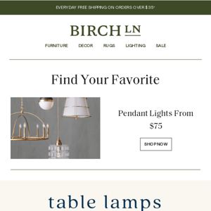 Pendant lights from $75 ➔ Find your FAVORITE!