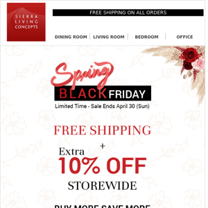 Free Shipping + 10% OFF Everything!