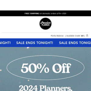 ENDS TODAY: 50% OFF 2024 planners, pens, & more! ⏰