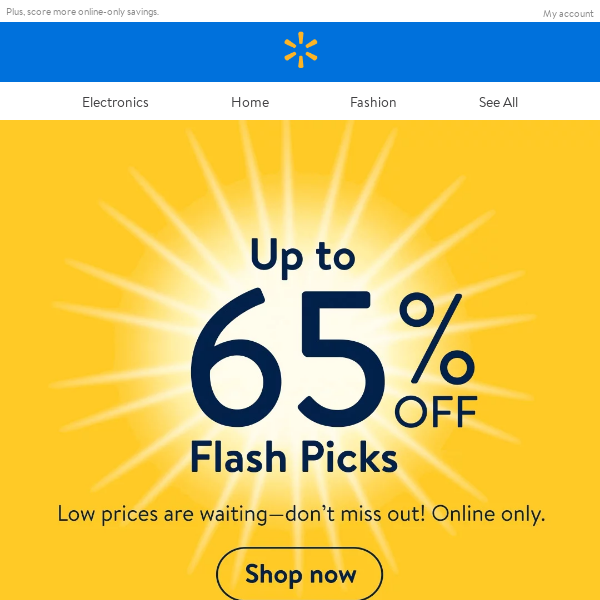 Up to 65% off Flash Picks 👀