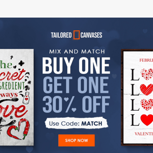 Use code MATCH to get 2 canvases for less!