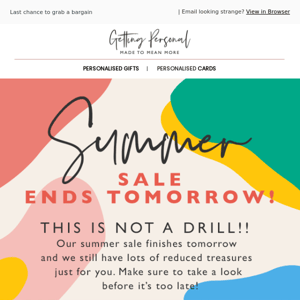Final calls for the summer sale!