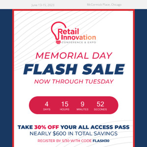 #RICE23 Memorial Day Flash Sale! Red, White, Blue and Innovation Too!