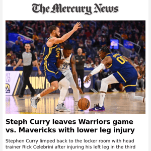 News Alert: Steph Curry leaves Warriors game vs. Mavericks with lower leg injury