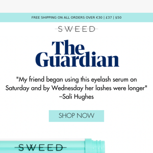 The Guardian: Try Sweed's terrific Eyelash Growth Serum