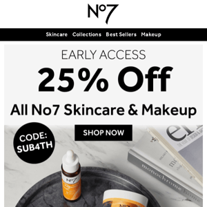 Early Access Exclusive! 25% Off Sitewide