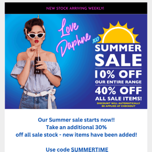 Our Summer sale starts NOW!!