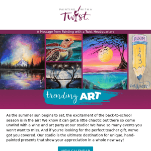 Painting with a Twist escape the back to school chaos