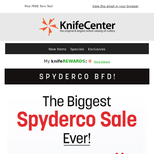 BFD: All In-Stock Spyderco On Sale!
