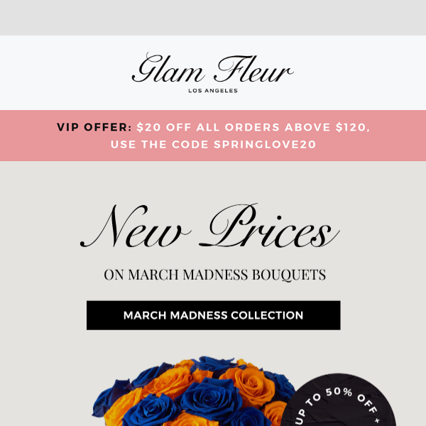 🌹🏀 March Madness Bouquets: Big Savings