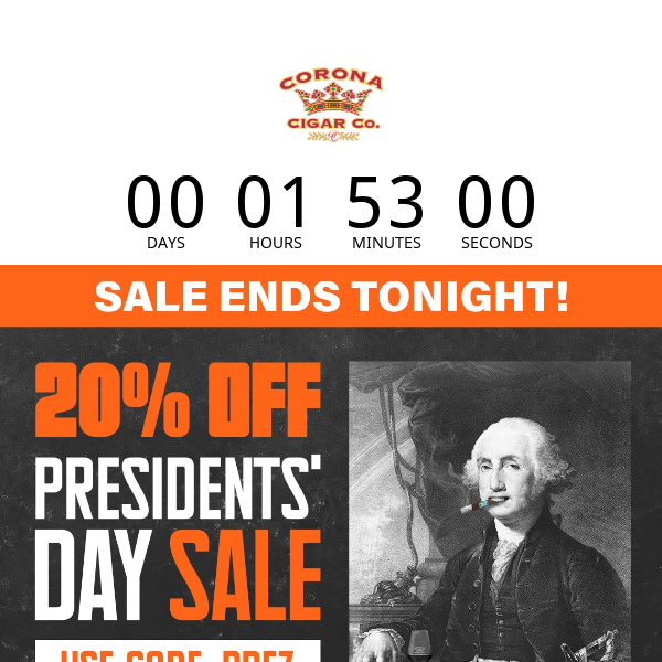 🇺🇸 20% OFF Presidents' Day Sale Ends Soon!