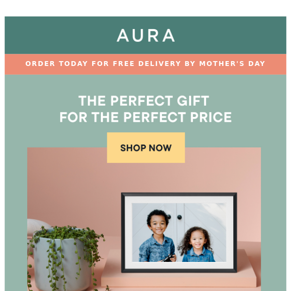 Last chance for Mother's Day gifts! Order now for on-time delivery.