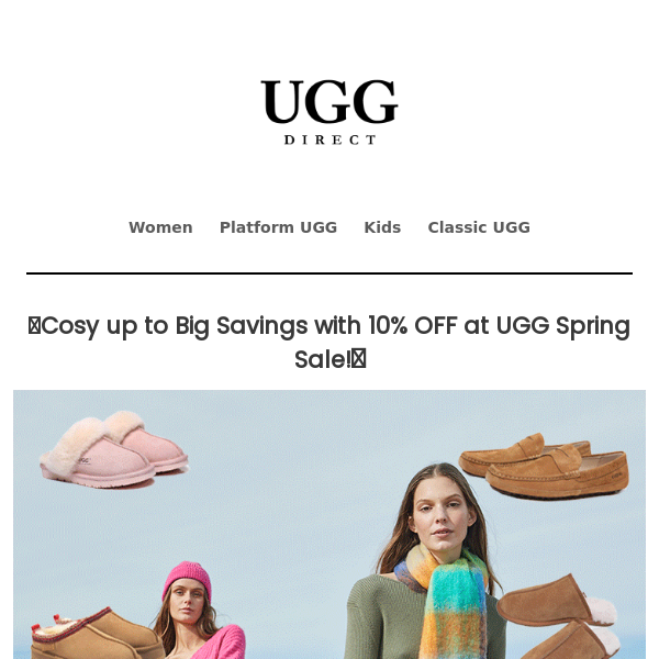 🌺✅Spring just got better with 10% OFF on all UGG products! Hurry, before the sale ends!⏰